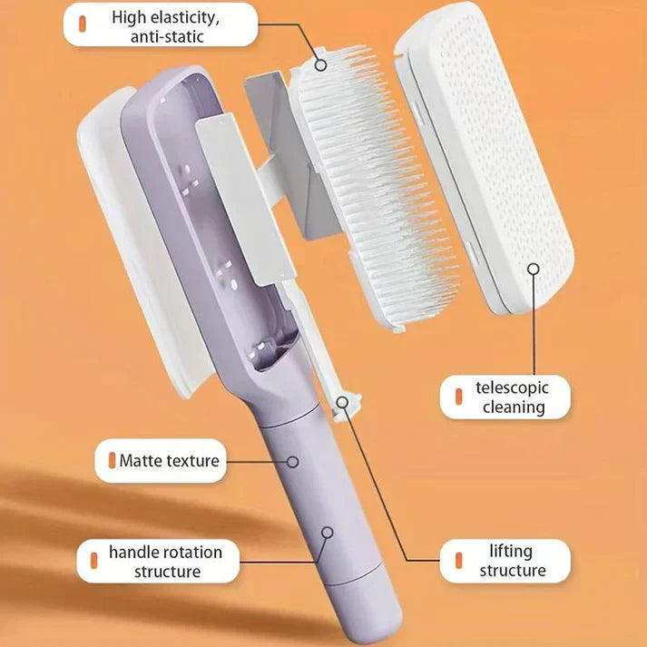 4-in-1 Self-Cleaning Hair Comb Brush.