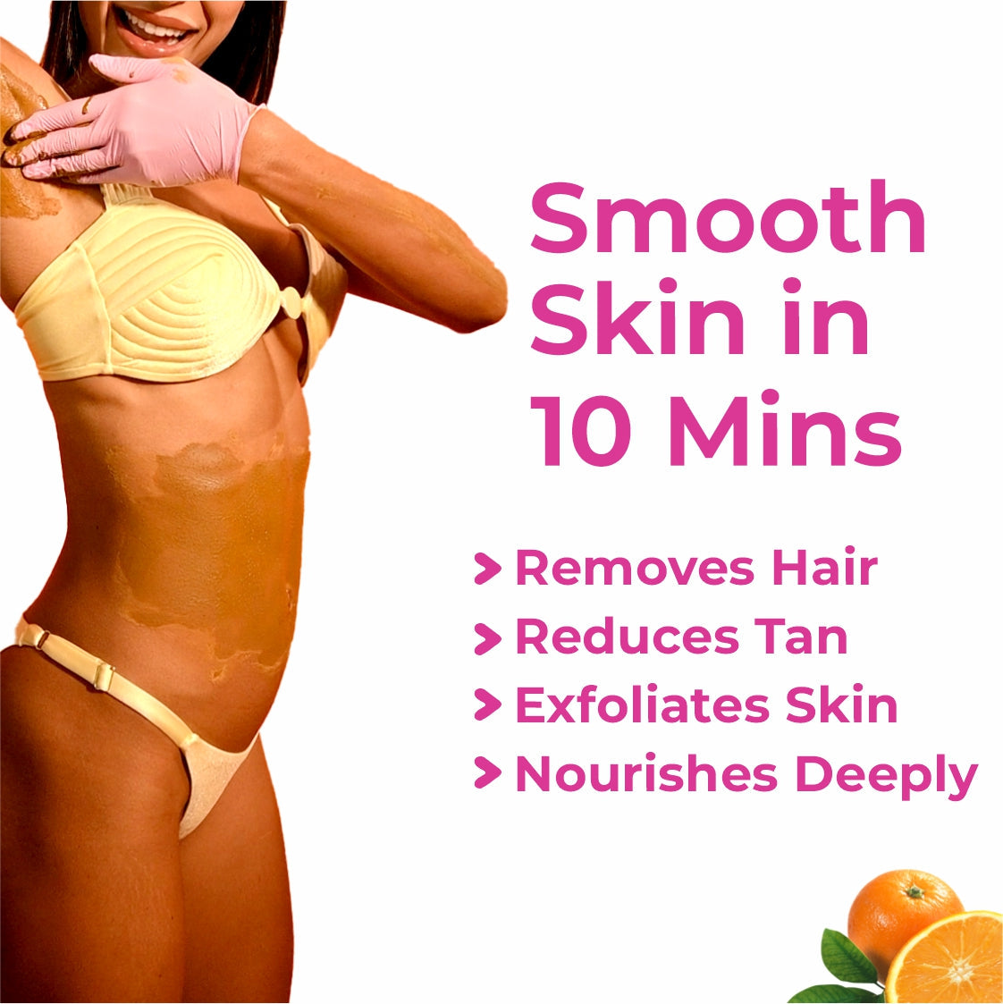 Orange Body Hair Removal Wax Powder Mask