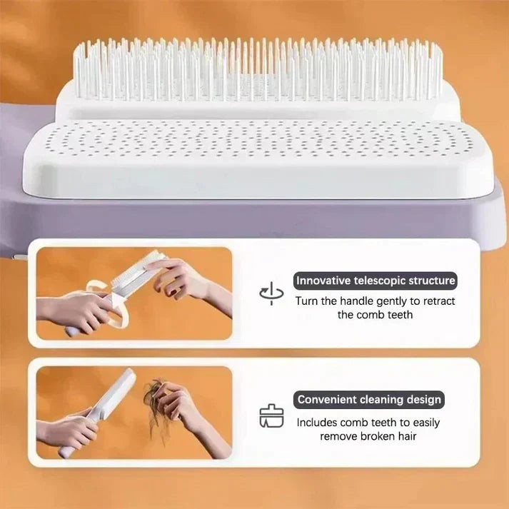 4-in-1 Self-Cleaning Hair Comb Brush.