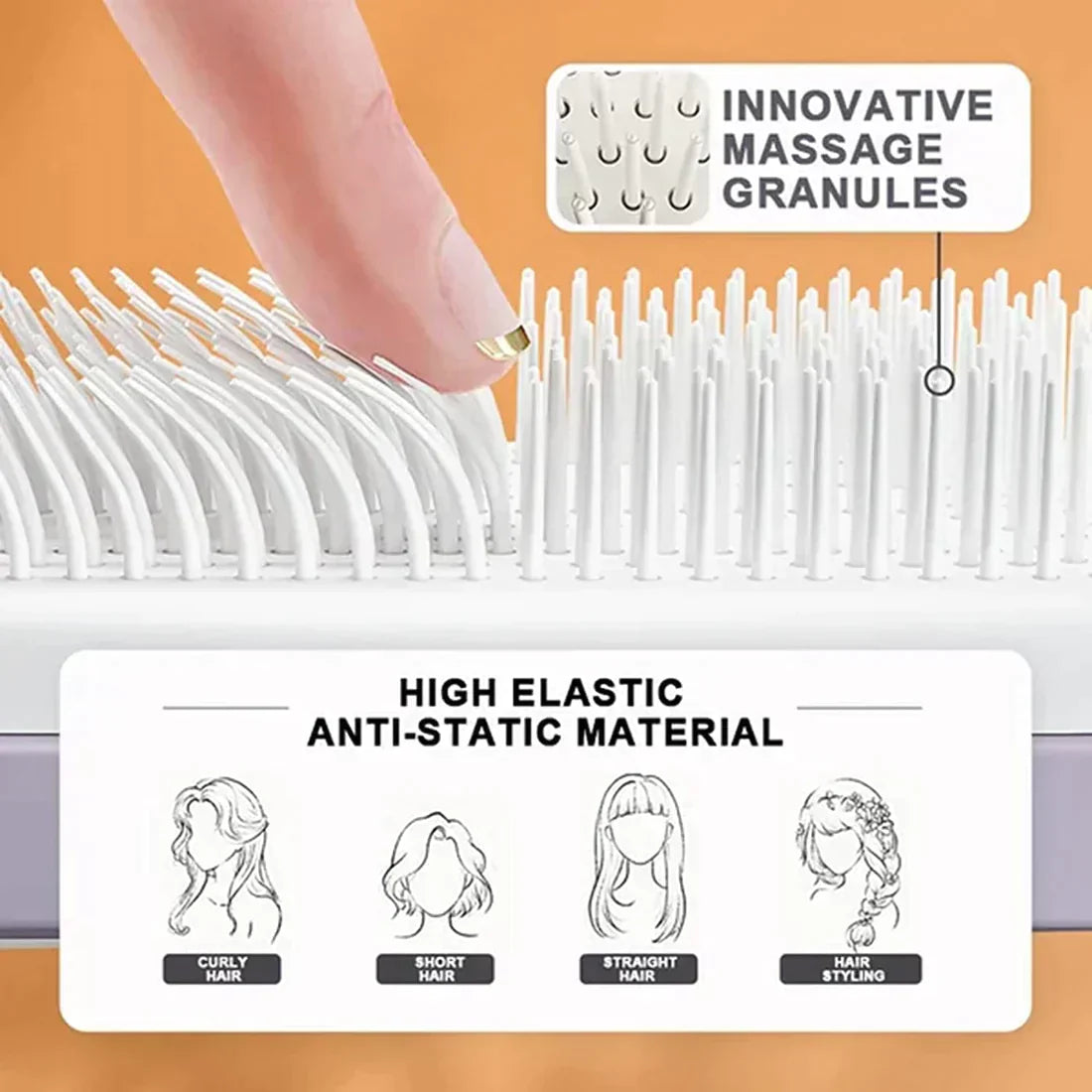 4-in-1 Self-Cleaning Hair Comb Brush.