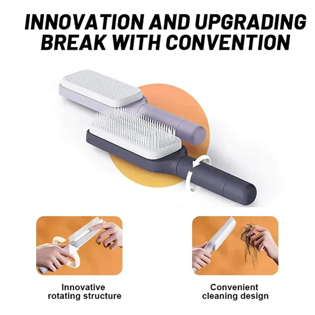4-in-1 Self-Cleaning Hair Comb Brush.